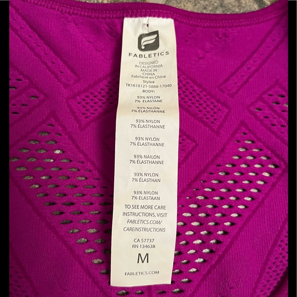 FABLETICS Womens Isabella Knit Magenta Tank Medium EUC - Picture 4 of 10